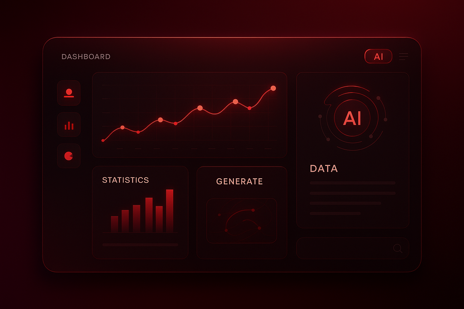 Dashboard IA futuriste pour les entreprises au Canada et en Tunisie